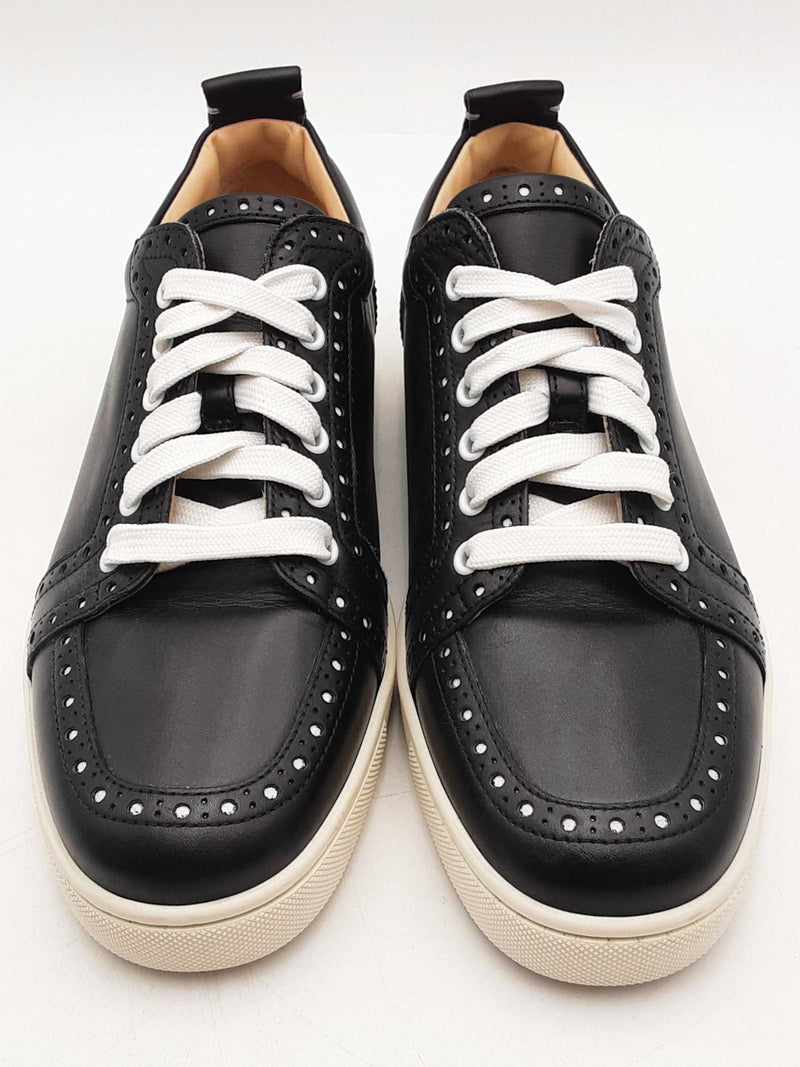 Christian Louboutin Junior Louis Black Leather Sneakers Size 41 Eb0925lorsa