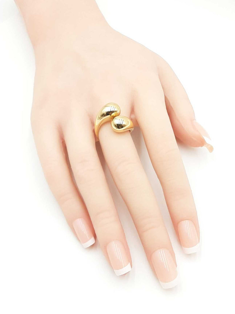 18k Yellow Gold Double Drop Wrap Ring 3.7 Grams Size 7 Fw0625oordu