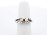 David Yurman Cable Loop Ring In Sterling Silver & 18k Yellow Gold 6.6 Grams Size 5.5 Fw0726lzxdu