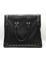 Gucci Travel Tote Bag In Black Gg Monogram Canvas Fabric & Leather Fw0925rzxdu