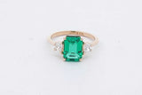 Green Gemstone & Lab Grown Diamond Ring 14k Yellow Gold 3.2g Size 7 Eb0926wxzsa