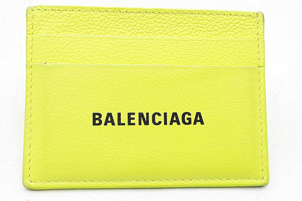 Balenciaga Neon Yellow Card Holder Wallet Eb1025rxdu