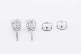 2.0cttw Lab Grown Diamond Stud Screwback Earrings 14k White Gold 1.1g Eb326wcrsa