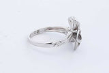14k White Gold Plumeria Flower Ring With Diamond 5.6 Grams Size 6.75 Eb0826wexde