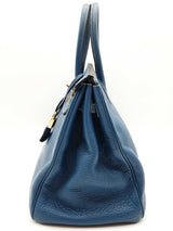 Hermes Birkin 35 Thalassa Blue Clemence Gold Hardware Handbag Do0825sxzxde