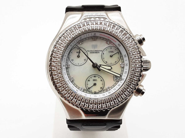 Technomarine Technomillennium Chronograph Diamond Bezel Quartz Watch Do0825prxde