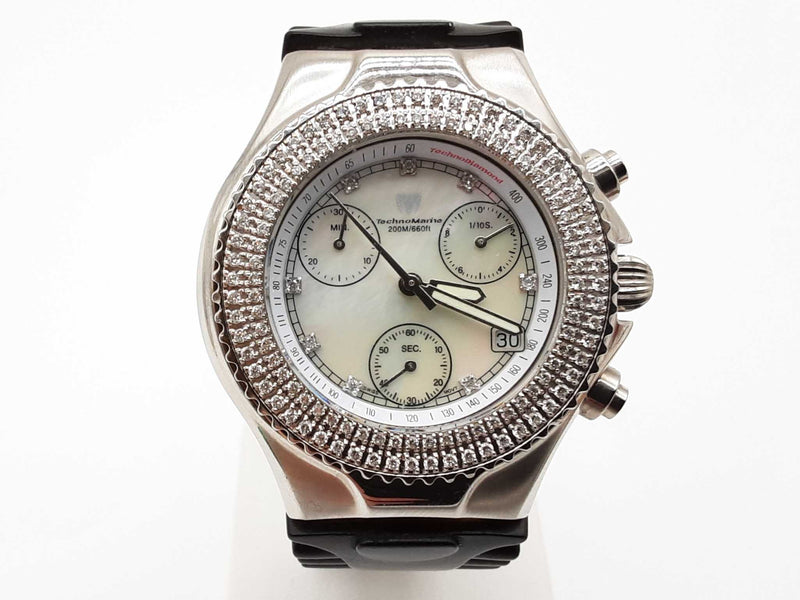 Technomarine Technomillennium Chronograph Diamond Bezel Quartz Watch Do0825prxde