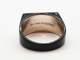Alexander Mcqueen Graffiti Black Enamel Ring Size Us 10 Do0526ixde