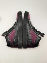 Giuseppe Zanotti Purple Satin & Black High Top Sneakers Size 46 Fw1024ersa