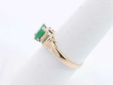 Green Gemstone & Diamond Ring In 14k Yellow Gold 2.8 Grams Size 7 Eb1024lxzsa