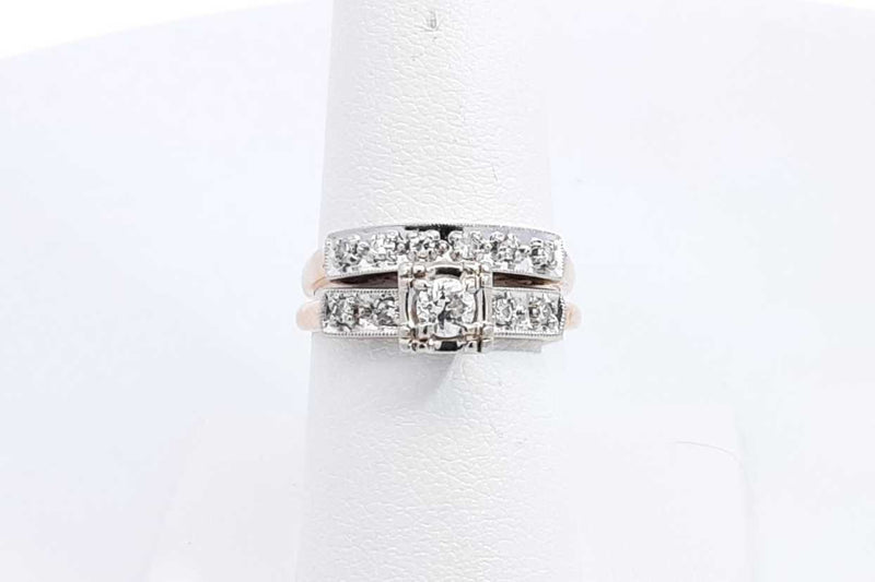 Approx. 0.35ctw Diamond Engagement Set 14k Yellow Gold 4.5g Size 7.5 Eb0824oxzsa