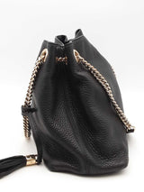 Gucci Black Pebbled Calfskin Soho Chain Shoulder Bag Eb0426wxzsa