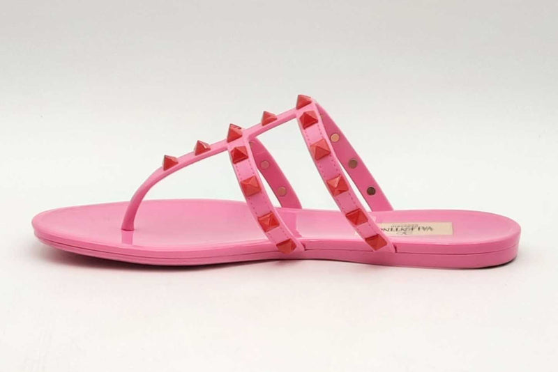 Valentino Garavani Pink Jelly Rockstud Sandals Size 35 Eb0125lxzsa