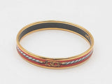 Hermes Plated Narrow Enamel Rope Bracelet 8 Inch Sd0725ozxsa