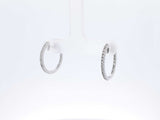Diamond & 10k White Gold Inside Out Hoop Earrings 2.9 Grams Fw0526lwrdu