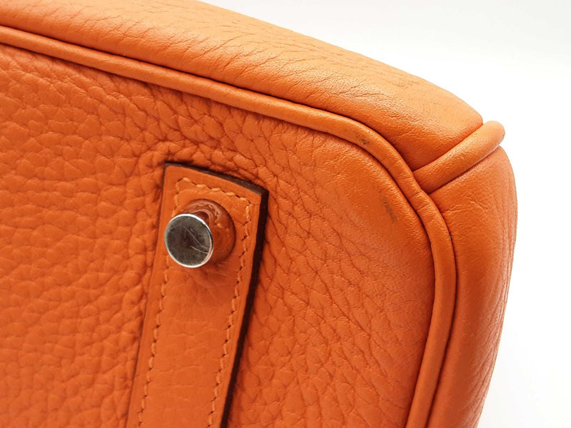 Hermes Birkin 35 Orange Clemence Palladium Hardware Handbag Do0825lxzxzde