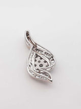0.59 Cttw Diamond & 10k White Gold Swirl Pendant 1.7 Grams Fw0126lsrdu