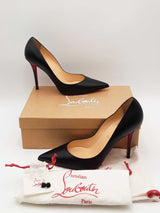 Christian Louboutin Apostrophy Black Leather Pumps Size 42 Eb0526lxzsa