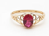Pink Garnet 14k Yellow Gold 1.6g Ring Size 6.5 Do0426lxzde