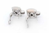 1.08cttw Diamond Omega Back Stud Earrings 18k White Gold 14 Grams Eb1026loxzsa