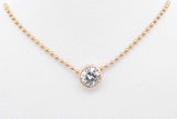 Cubic Zirconia Necklace In 14k Yellow Gold 3.8 Grams 15 Inch Eb0924lxzsa