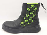 Gucci Gg Elastic Chelsea Black Neon Green Boot Size Uk 11 Mens Do1124lrxde