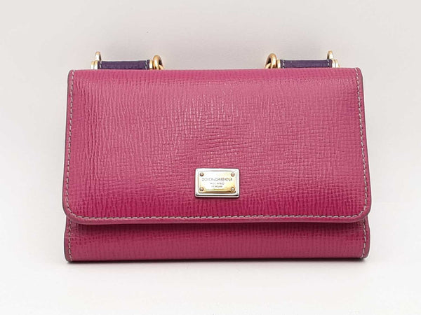 Dolce & Gabbana Sicily Von Mini Wallet On Chain Pink Wallet Sd0925lrzsa