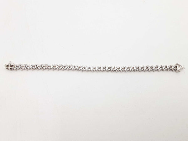 2.80ctw Diamonds 10k White Gold 10k 14.8 Grams Bracelet 7 Inch Sd0925czxsa