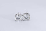 3.0cttw Diamond Stud Earrings In Platinum 5.2 Grams Eb0326rxxzdu