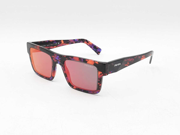 Prada Striped Radica Rectangular Acetate Frame Blue Lens Sunglasses Fw0925crdu