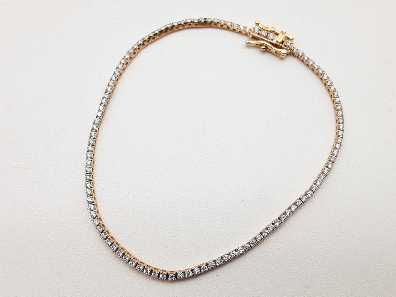 1.00 Cttw Lab Grown Diamonds 14k Yellow Gold 4.3g Tennis Bracelet 7.25 In Do0525rcxde