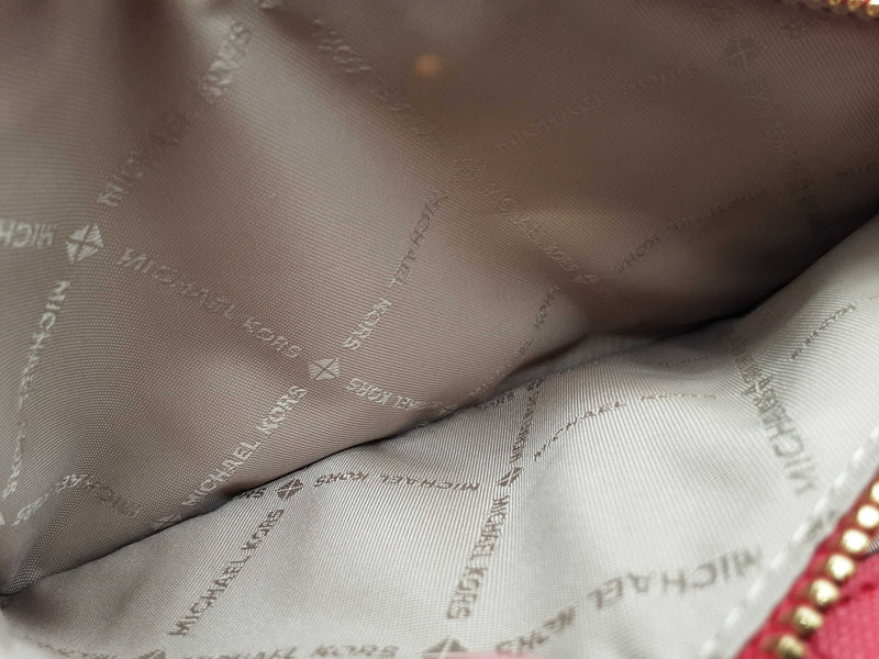 Michael Kors Red Leather Double Zip Bifold Wristlet Tech Wallet Do1025lrde