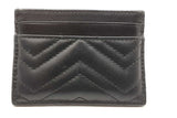 Gucci Gg Marmont Chevron Quilted Black Leather Card Case Wallet Eb0826lxzdu