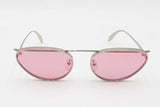 Alexander Mcqueen Am0424s Metal Sunglasses With Pink Lenses Eb0226crsa