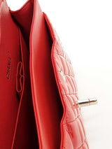 Chanel Double Flap Quilted Red & Black Patent Leather Shoulder Bag Eb1225wrxzde