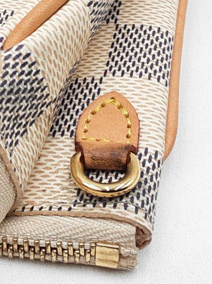 Louis Vuitton Double Zip Pochette In Damier Azur Coated Canvas Fw1125wrxdu