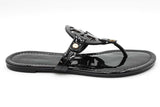 Tory Burch Black Patent Leather Miller Sandals Size 5 Eb0125lrdu