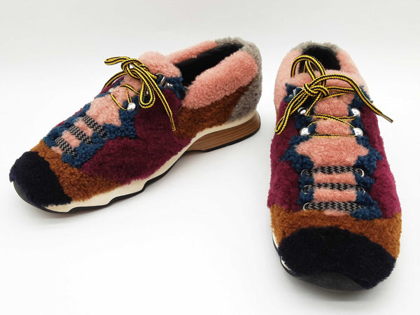 Fendi Patchwork Multicolored Shearling Shoes Size It 39 Do0925lxzde