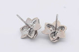 18k White Gold Flower Stud Earrings 3.8 Grams Eb1025lcxsa