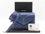 Yves Saint Laurent Loulou Toy Bag In Quilted Denim Blue Leather Fw0926wrxdu