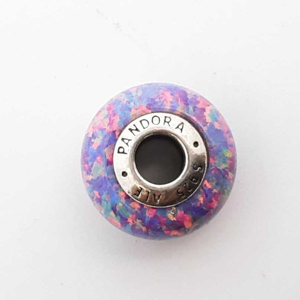 Pandora .925 Silver 2.4g Opalescent Murano Glass Charm Lh1025lrde
