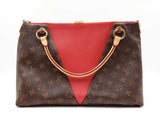 Louis Vuitton Monogram V Tote Mm In Monogram Canvas & Red Leather Fw0626loxzdu