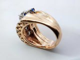 3.0 Cttw Diamond & Sapphire Wedding Ring In 14k Gold 9.9g Size 6.25 Fw0826lcrxdu