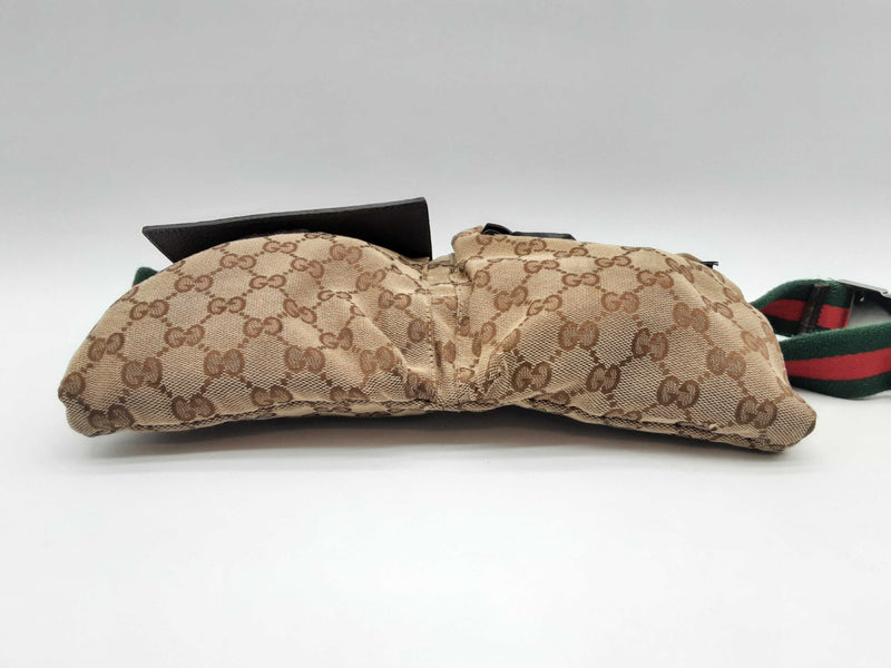 Gucci 28566 Gg Beige Canvas Nylon Web Belt Bag Do1224lxzde