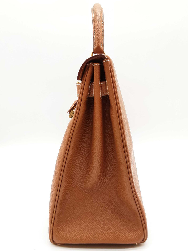 Hermes Kelly 35 Gold Brown Epsom Gold Hardware Shoulder Bag Do0225erxzde