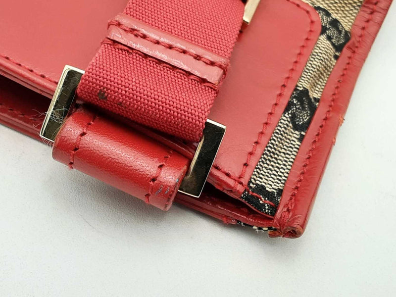 Gucci Monogram Canvas & Red Leather Messenger Crossbody Bag Eb1024lxzsa