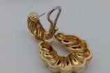 18k Yellow Gold Chunky Twisted Stud Omega Back Earrings 22 Grams Eb0926lorxsa