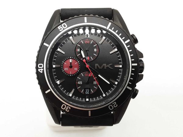 Michael Kors Mk8377 45 Jetmaster Chronograph Black Steel Quartz Watch Do0925oxde