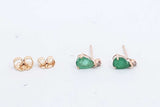 Green Gemstone Stud Earrings In 14k Yellow Gold 1 Gram Eb0924wrdu