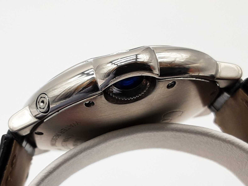 Cartier 37 4034 Ballon Bleu Moonphase Black Leather Steel Watch Do0725ooxzde